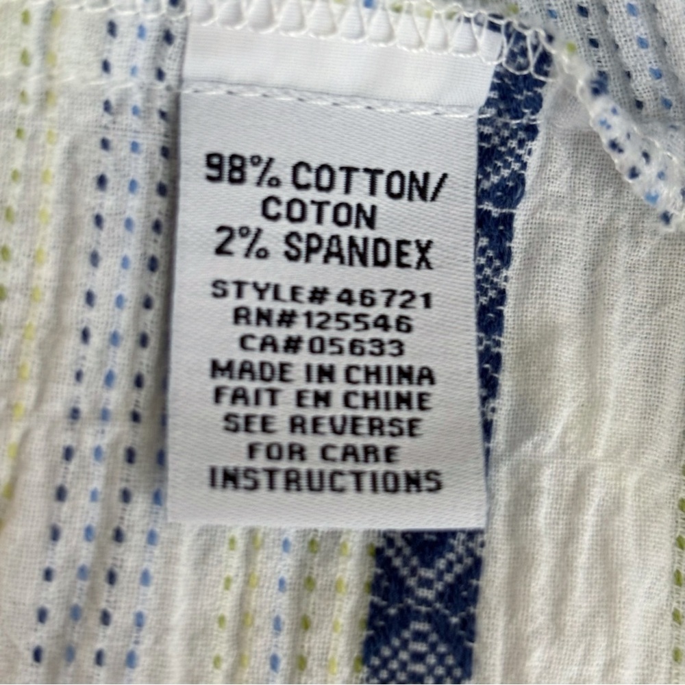 Habitat Coastal Textured Stripe Button Up Swing Tunic Top Medium - Picture 8 of 9